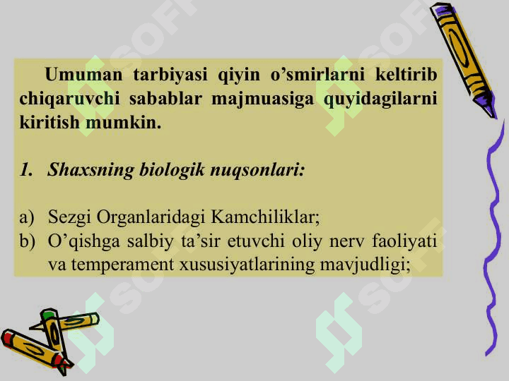 TARBIYASI   QIYIN   BOLALAR   VA O’SMIRLAR   BILAN   ISHLASHDAGI MUAMMOLAR   PSIXOLOGIK   TALAB   VA   TAVSIYALAR 4