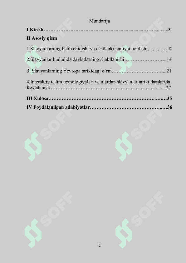 Slavyanlar va ularda davlatlarning tashkil topishi mavzusini o'tishda zamonaviy pedagogika texnologiyalardan foydalanish uslublari 2