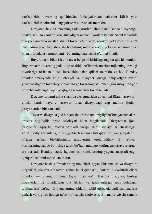 Tovarlar dizayni va unda ranglar uyg’unligini ta’minlashning xususiyatlari 6