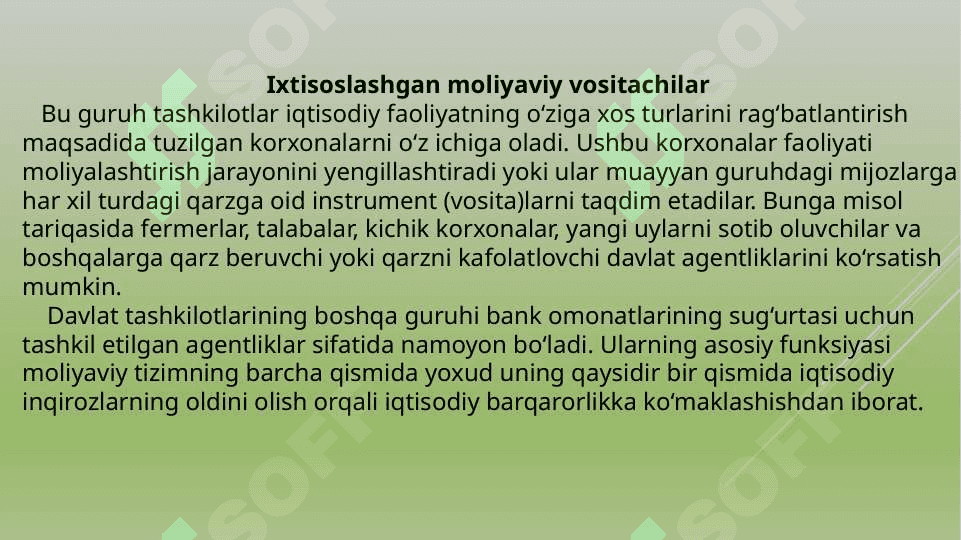 Zamonaviy moliyaviy tashkilotlar 6