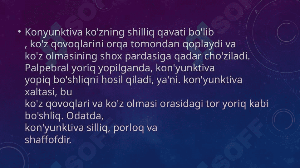 Konyunktiva tuzilishi funksiyasi Bakterial Konyuktivit 2