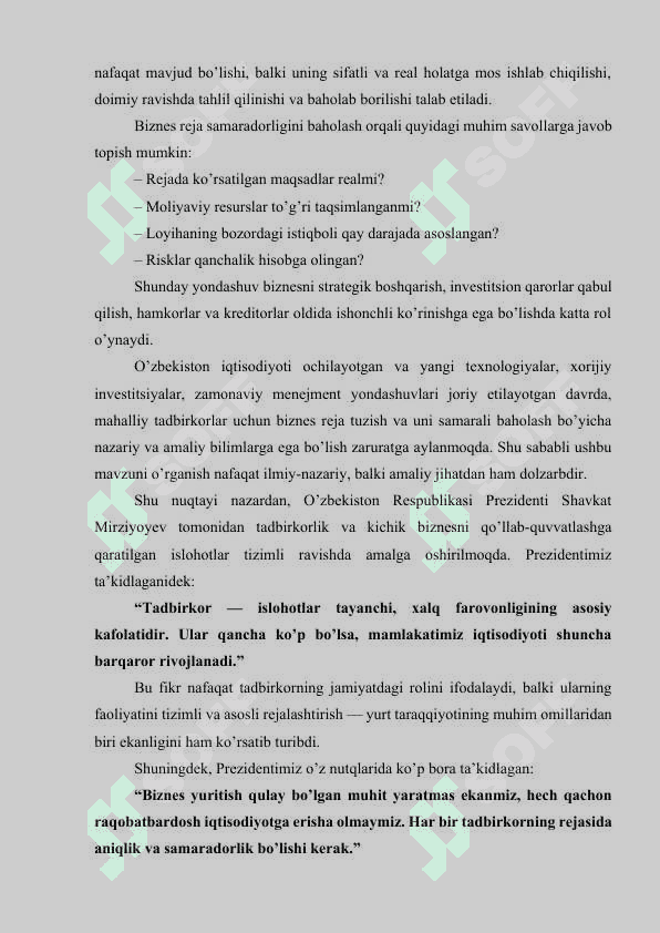 Biznes reja samaradorligini baholash 3