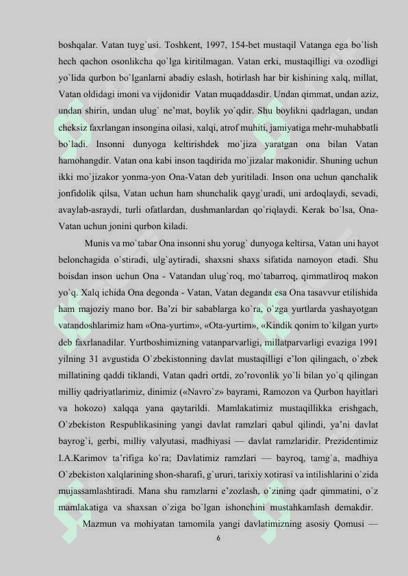 BOSHLANG’ICH SINF O’QUVCHILARIDA VATANPARVARLIK  TUYG’USINI SHAKLLANTIRISH 6