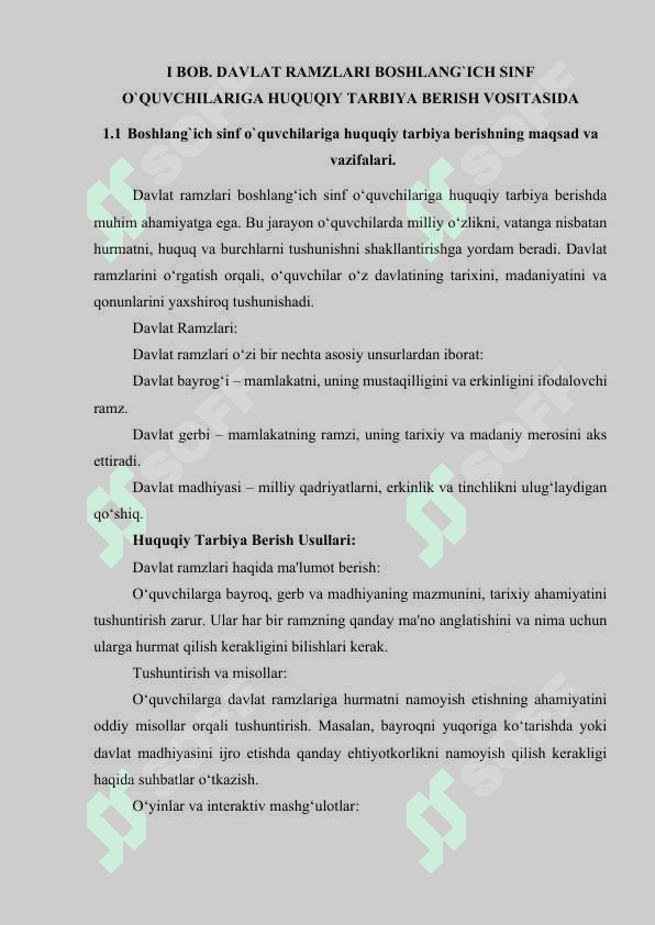 DAVLAT RAMZLARIGA HURMAT UYG‘OTISHGA DOIR TADBIRLARNI TASHKIL QILISH METODIKASI 5