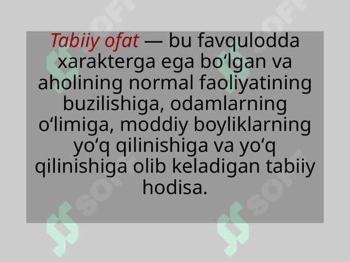 Tabiiy ofatlar va ularning oqibatlari 2