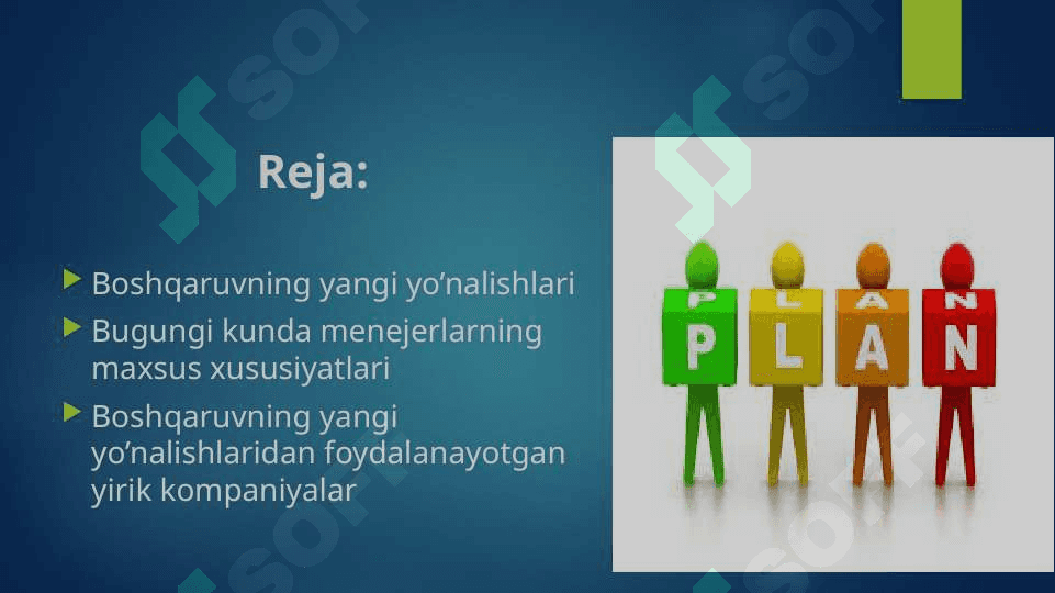 Boshqaruvning yangi yo'nalishlariga ko'ra menejerning maxsus xususiyatlari 2