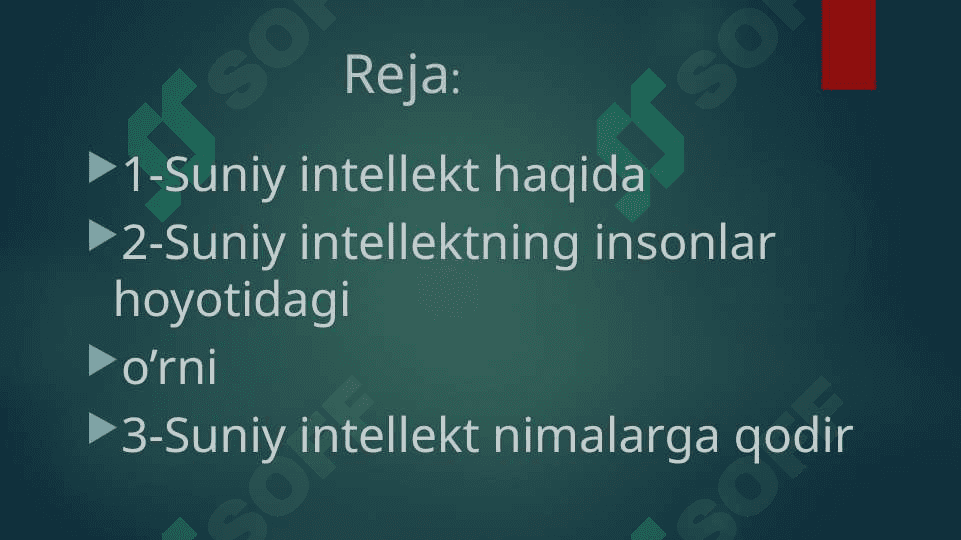 Suniy intellektning zamonaviy hayotimizdagi o’rni 2