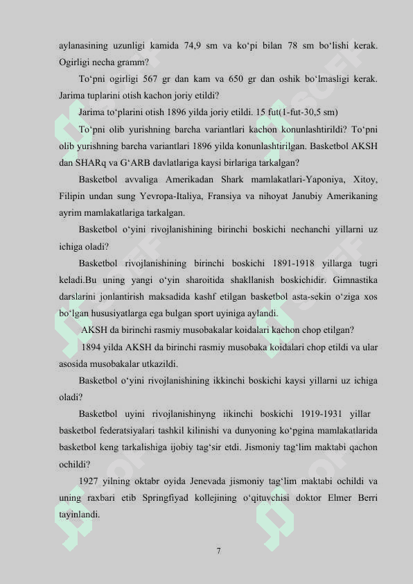 Basketbolning kelib chiqishi va rivojlanish tarixi 7