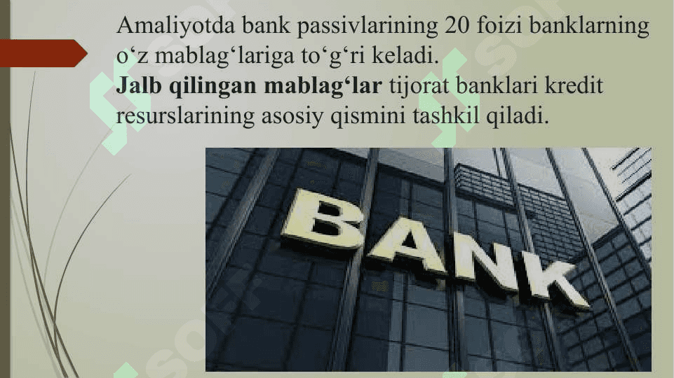 Bank ishi. Tijorat Banklari haqida ma'lumot 6