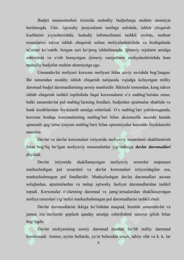 Davlat moliyasining mohiyati va ahamiyati 8