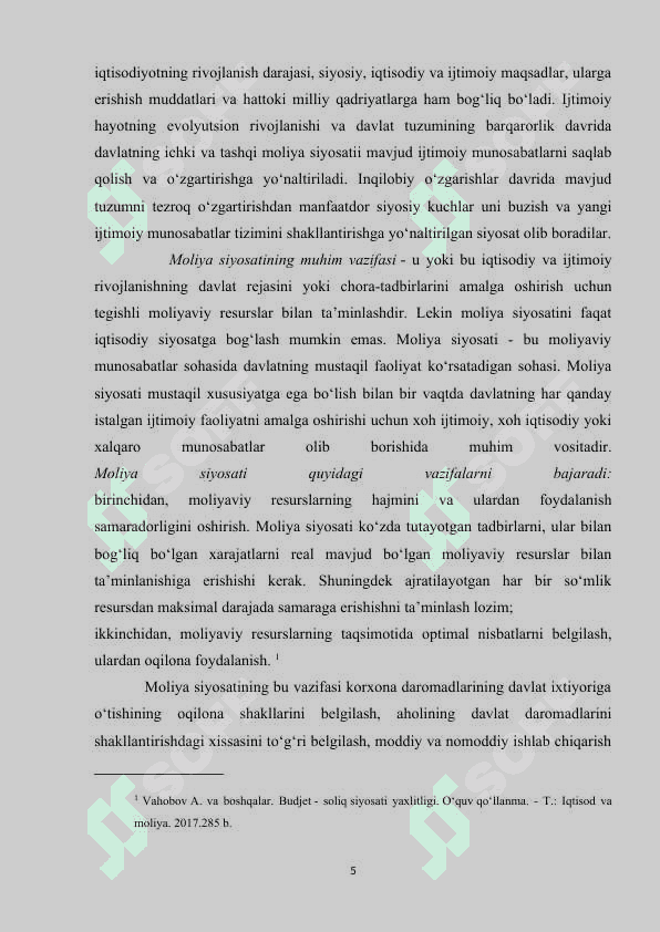 davlat moliyaviy infratuzulmasining asosiy elementlari 5
