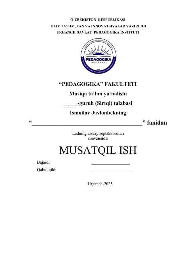 Ladning asosiy septakkordlari 1