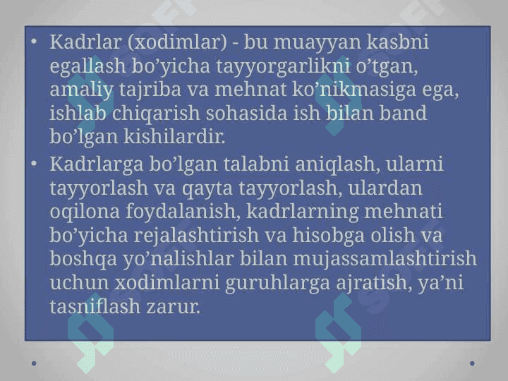 Sanoatda kadrlar va mehnatga haq to'lash 8