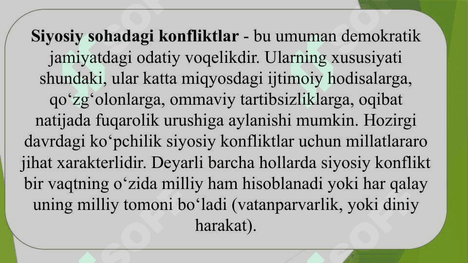 Ijtimoiy tizimning turli sohalarida uchraydigan konfiliktlar 5