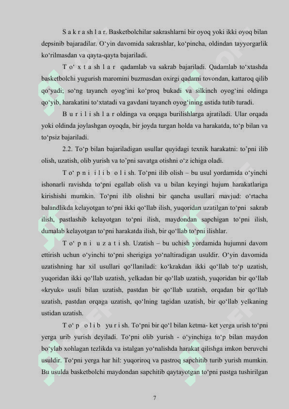 BASKETBOLCHILARGA JISMONIY SIFATLARINI QO'LLASH USULLARI 7