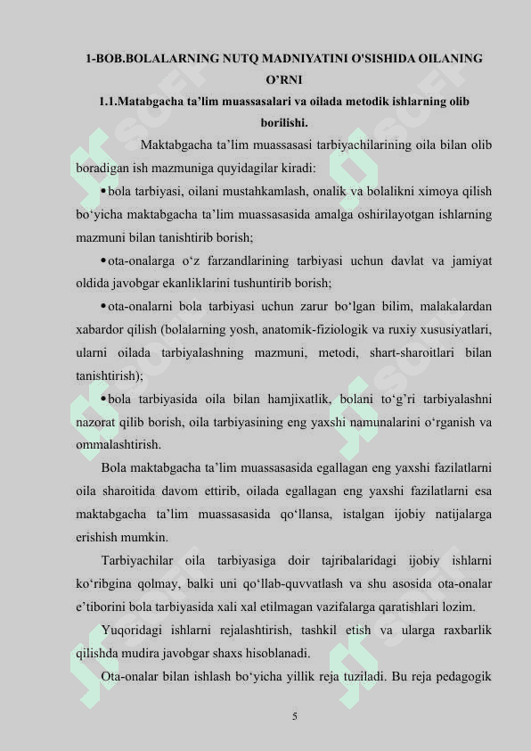 BOLALARNING NUTQ MADNIYATINI O'SISHIDA OILANING O’RNI 5