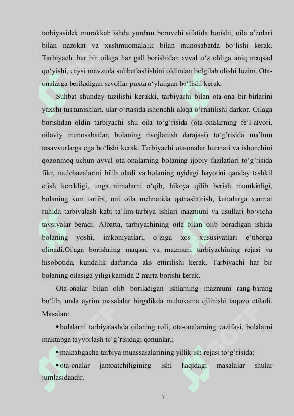 BOLALARNING NUTQ MADNIYATINI O'SISHIDA OILANING O’RNI 7