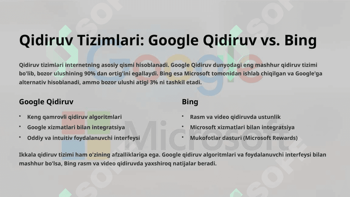 Google va microsoft vositalari va xizmatlari 2