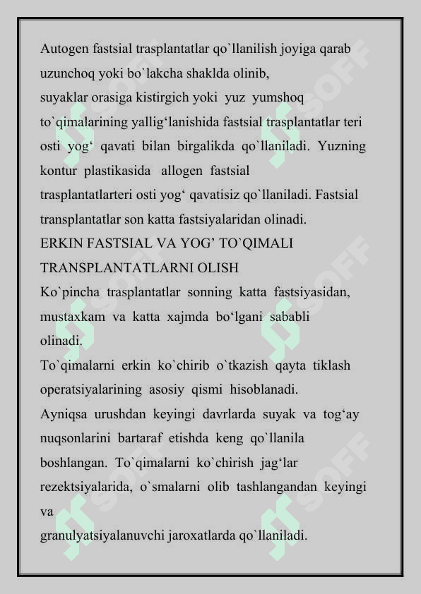 YUZ-JAG` SOHASIDAGI TO`QIMALARNI ERKIN KO`CHIRIB O`TKAZISH 3
