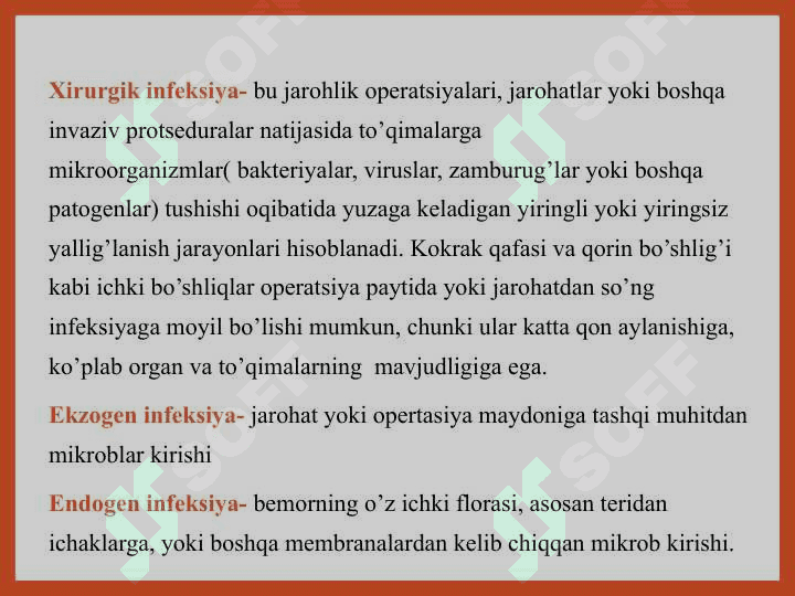 Ko‘krak qafasi va Qorin bo‘shlig‘i xirurgik infeksiyasi - Кўкрак қафаси ва Қорин бўшлиғи хирургик инфекцияси 2