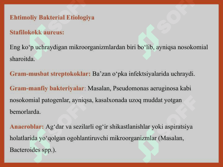 Ko‘krak qafasi va Qorin bo‘shlig‘i xirurgik infeksiyasi - Кўкрак қафаси ва Қорин бўшлиғи хирургик инфекцияси 5