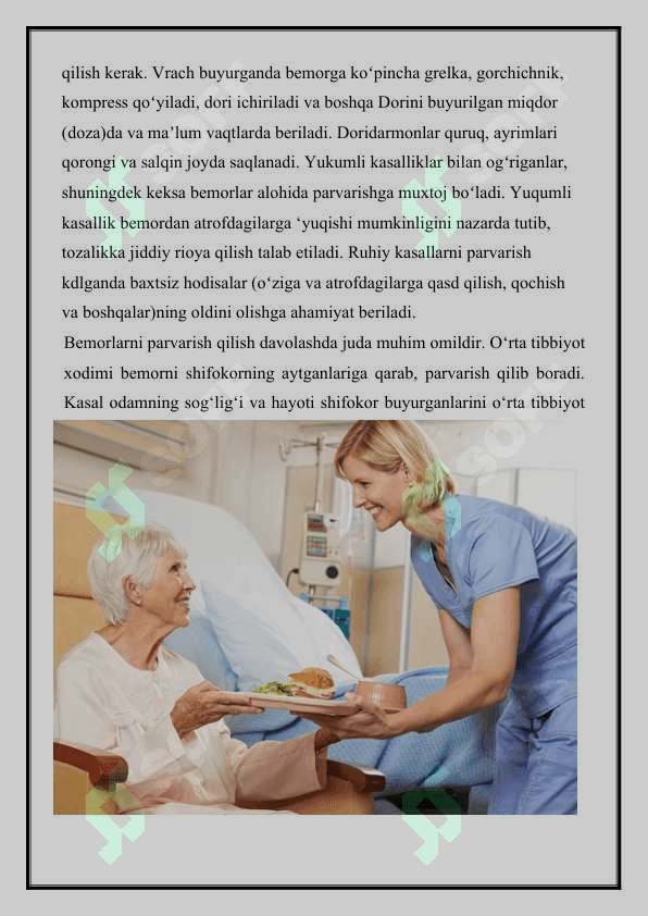 BEMORLARNING OVQATLANISHINI TASHKIL QILISH VA NAZORAT QILISH 3