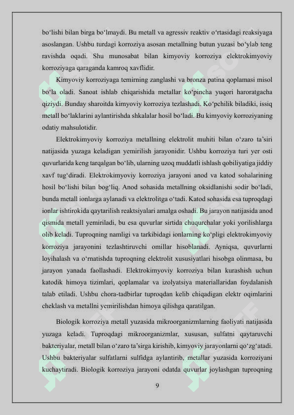 Yer osti quvurlardagi korroziya va uning turlari 8