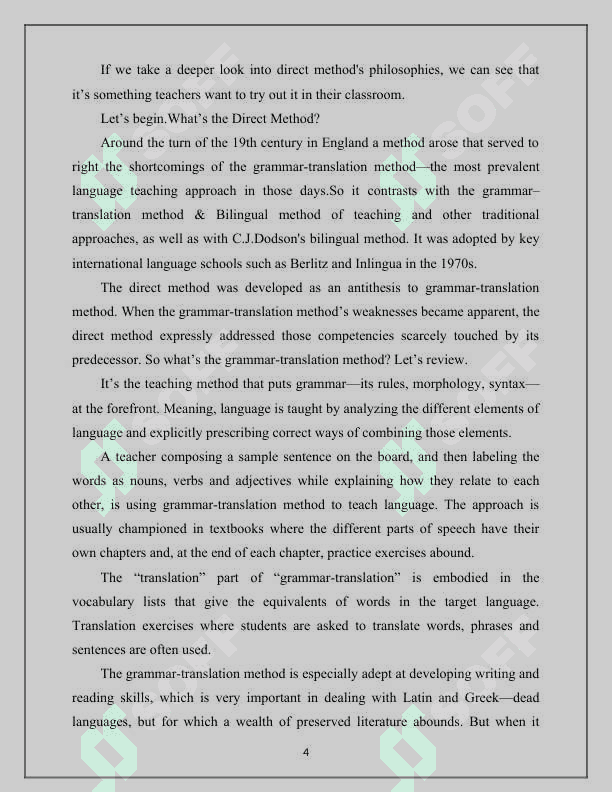Theme The role of the direct method in teaching english A2 level of students 4