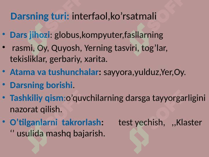 Yer sayyora. Yer yuzasining tuzilishi 3