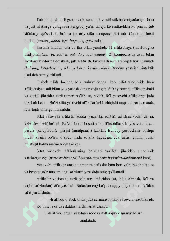 O’zbek tilida ruhiy holatni ifodalovchi sifatlar semantikasi 5