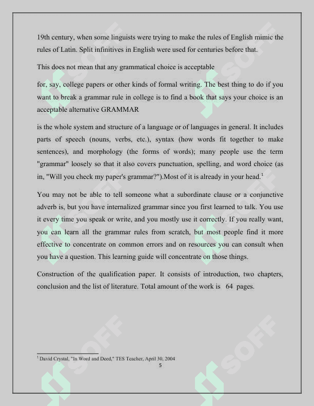 Theoretical foundation of grammar 5