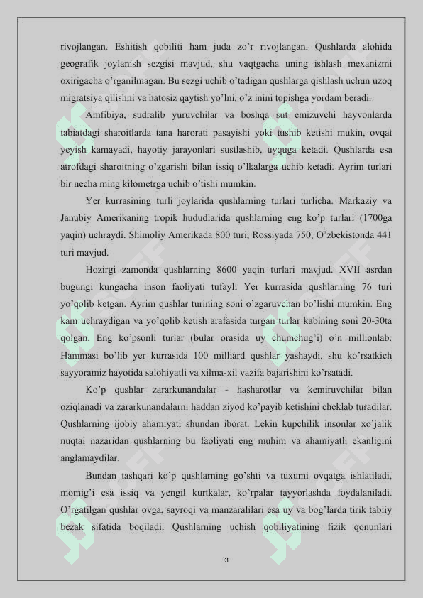 Namangan viloyatida keng tarqalgan qushlar va ularning bioekologik xususiyatlari 3