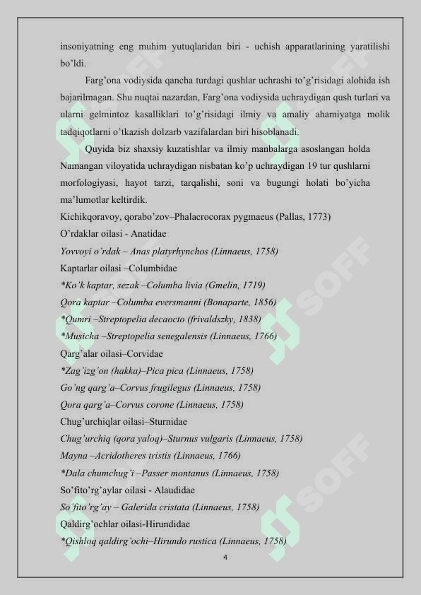 Namangan viloyatida keng tarqalgan qushlar va ularning bioekologik xususiyatlari 4