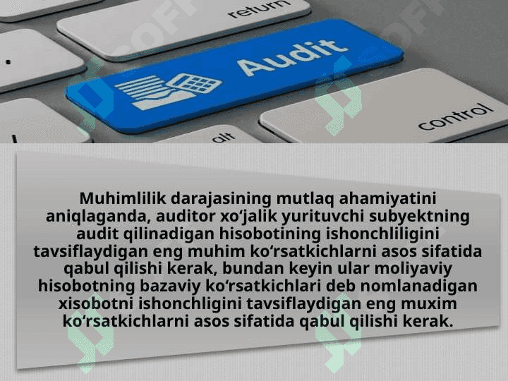 AUDITORLIK TEKSHIRUVIDA MUHIMLILIK VA RISK 6