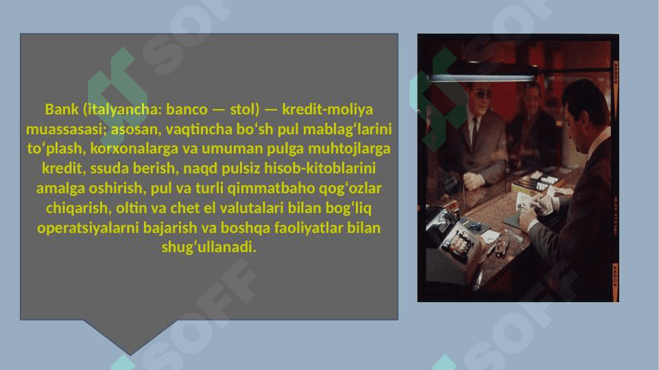 Bank Moliya tizimi 2
