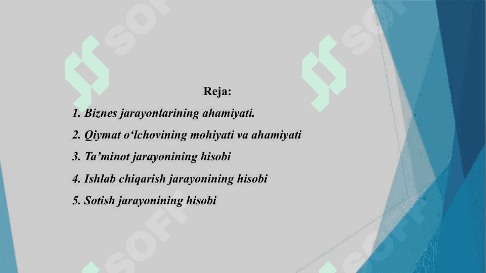 Biznes jarayonlari va ularni hisobga olish 2