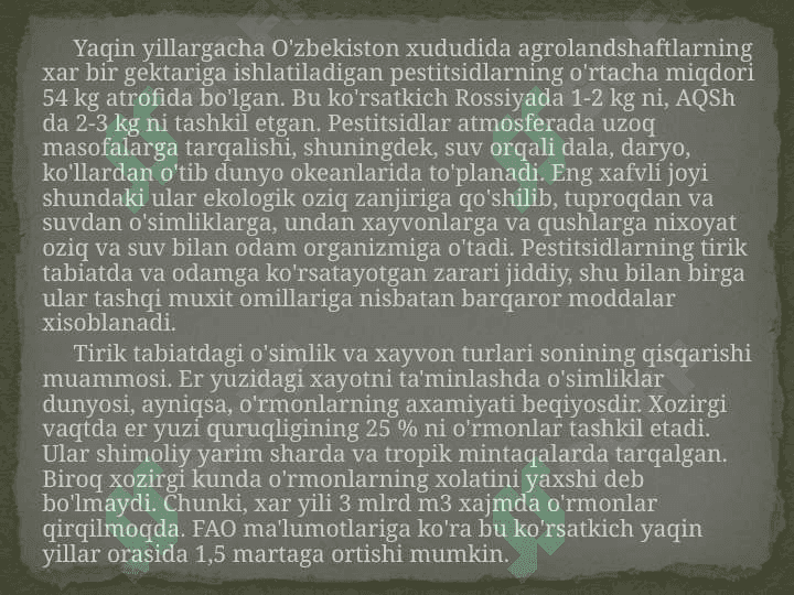 Ekologik muammolar 8