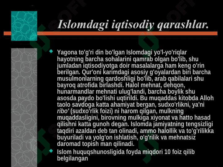 Arab va G`arbiy Yevropa davlatlarida feodalizm davridagi iqtisodiy g`oyalar 6