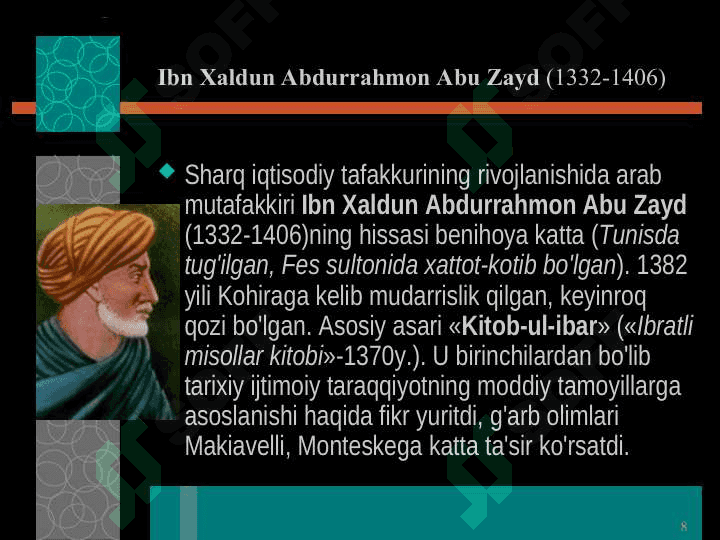 Arab va G`arbiy Yevropa davlatlarida feodalizm davridagi iqtisodiy g`oyalar 8