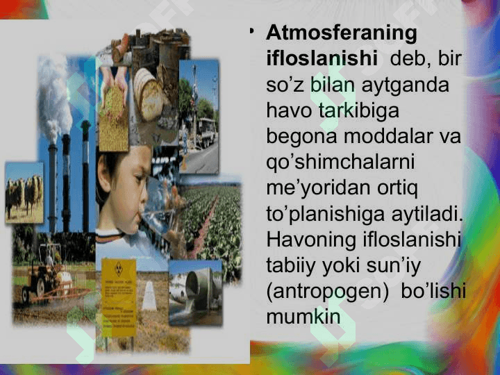 Atmosfera ifloslanishiga antropogen ta’sir 4