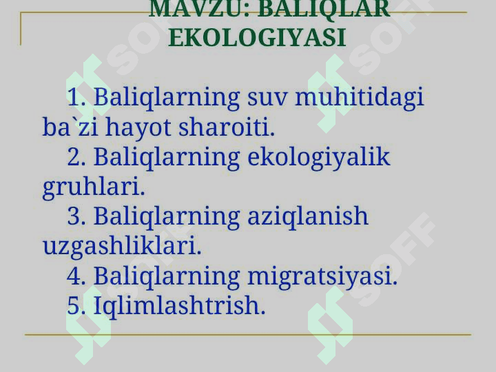 Baliqlar ekologiyasi 2