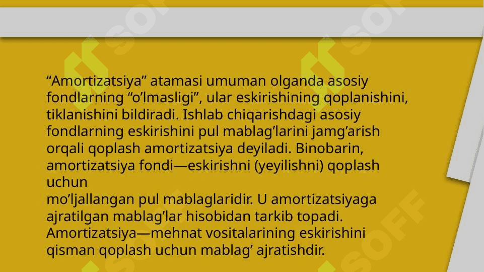 Asosiy fondlarning o’rtacha yillik qiymatini hisoblash 3