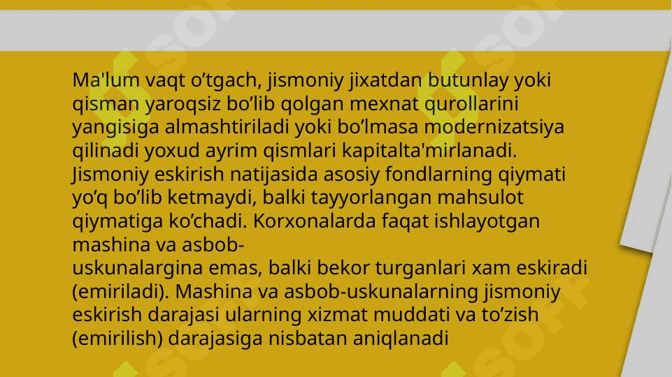 Asosiy fondlarning o’rtacha yillik qiymatini hisoblash 7