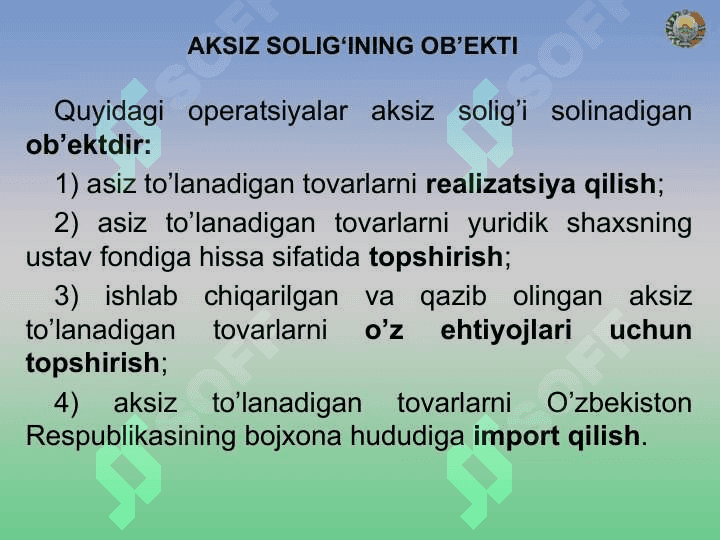 Aksiz solig’i 7