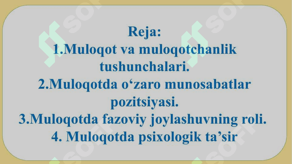 Muloqot treningi. Shaxsni rivojlantirish treninglari 2