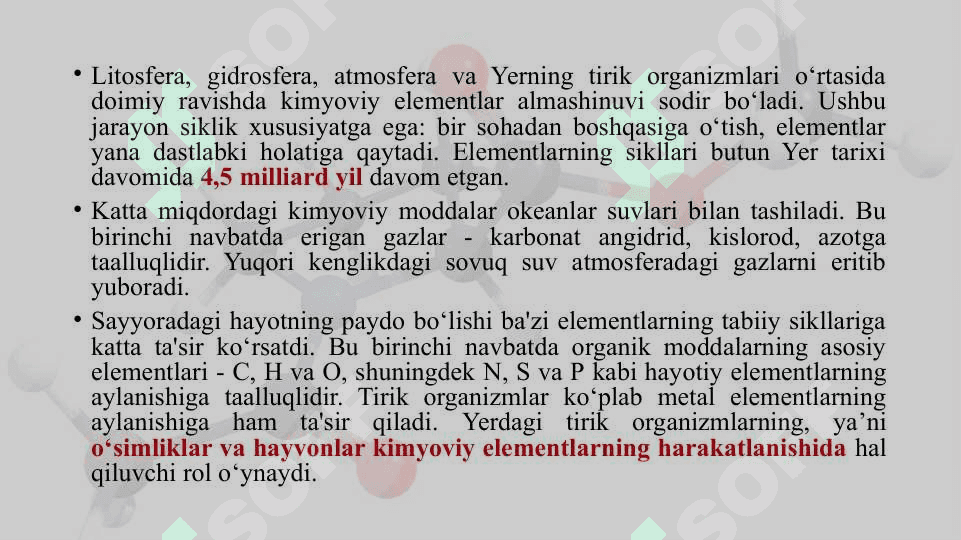 EKOTIZIMDA ELEMENTLARNING AYLANISHI 2
