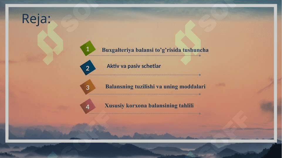 BUXGALTERIYA BALANSI VA UNING TUZILISHI 2
