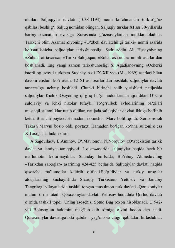 Ilk o’rta asrlarda O’rta Osiyoda tarixiy bilimlar taraqqiyoti 6