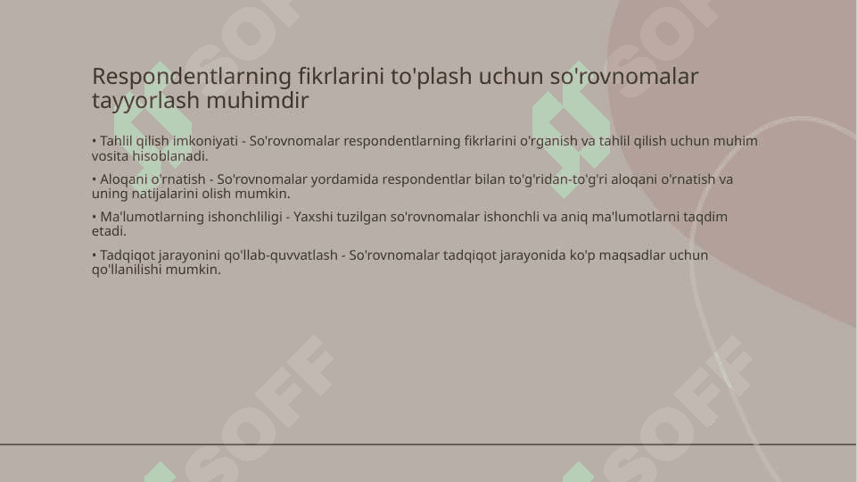 Integratsiyalashgan ta'limni amaliyotga tadbiq etish bo'yicha turli guruhlarga mansub respondentlarning fikrlarini aniqlashga qaratilgan sotsiolgik tadqiqotar 4