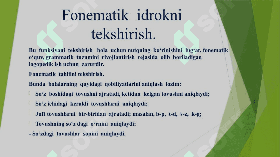 O‘QUVCHILAR NUTQINI   TEKSHIRISH USULLARI 7